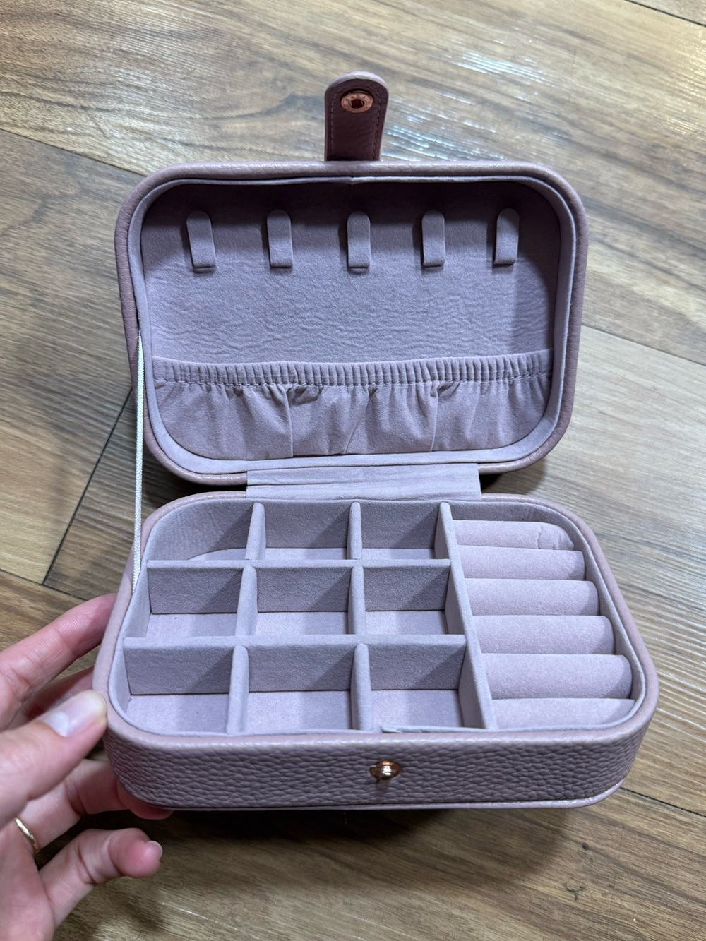 Taylor Madison Designs Travel Jewelry Box Organizer Blush Pink Ring Earring Case
